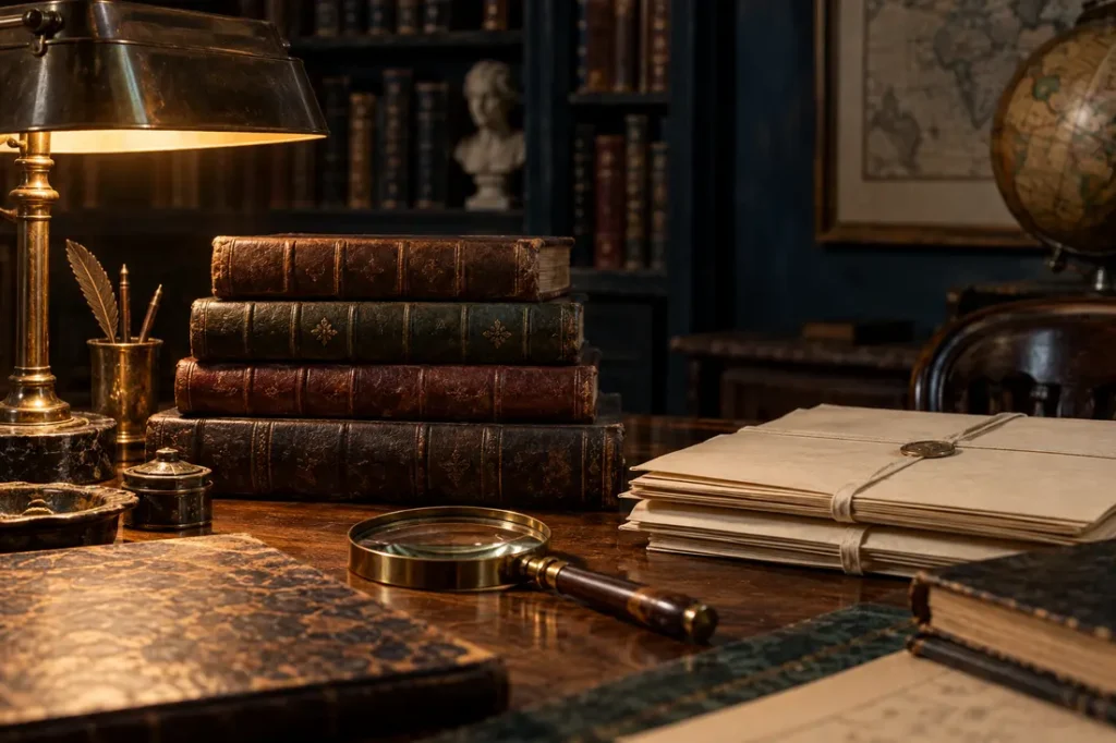 Illustrative archival books and research materials