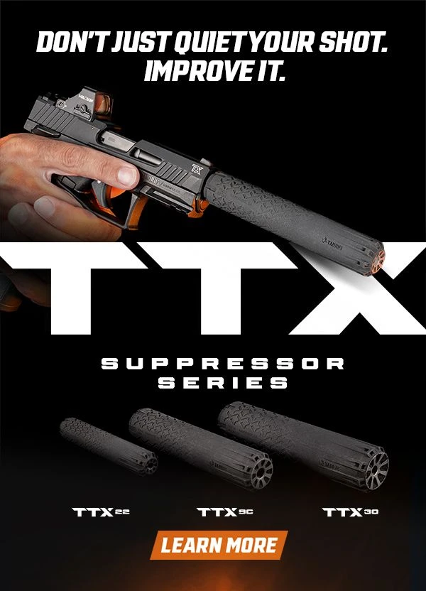 Taurus TTX manufacturer promotional image showing three suppressor models.