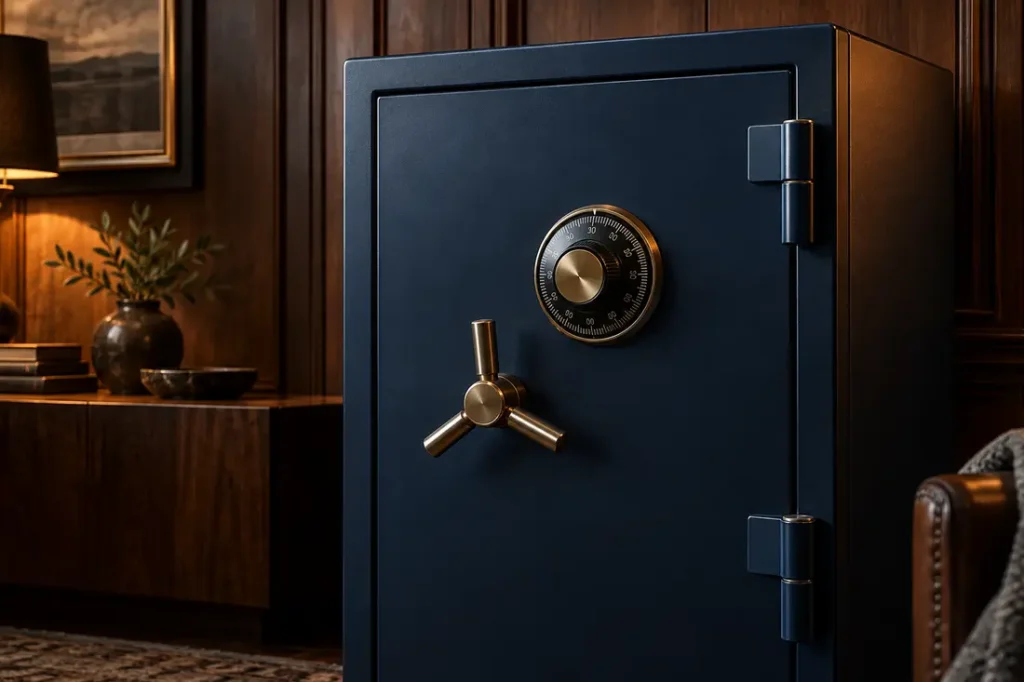 Illustration of a closed secure storage safe